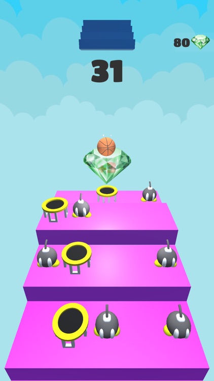 3D Dunk Stairs Trampoline Hoop screenshot-7