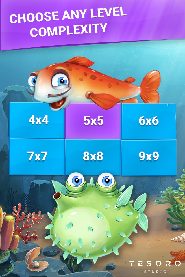 Fish Sudoku cute puzzle game screenshot 2