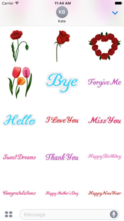 Greetings Flowers Sticker Pack