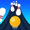 Knock over pins on the road rhythmically, avoiding obstacles