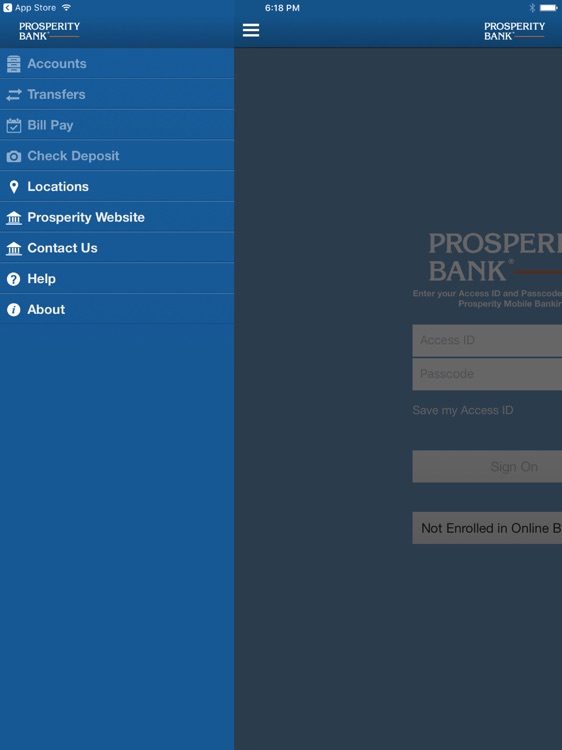 Prosperity Bank iPad Version