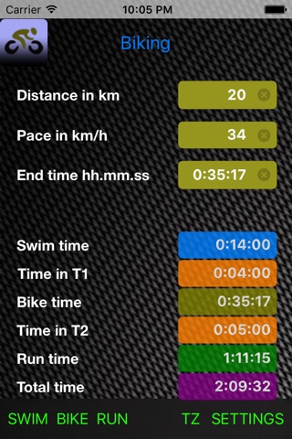 Triathlon-Calc screenshot 2