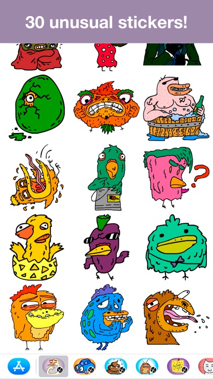 Crazy birds - Unusual stickers screenshot-3