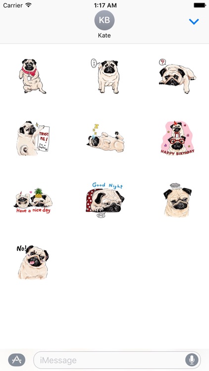 Cute Pug Wonderful Dog Sticker