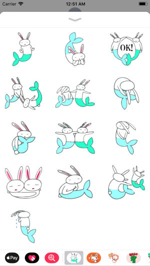 Bunny Mermaid Cute Sticker Emo(圖4)-速報App