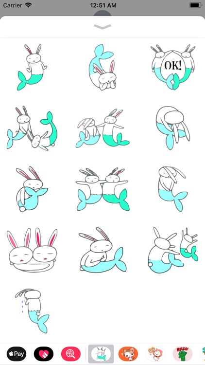 Bunny Mermaid Cute Sticker Emo screenshot-3