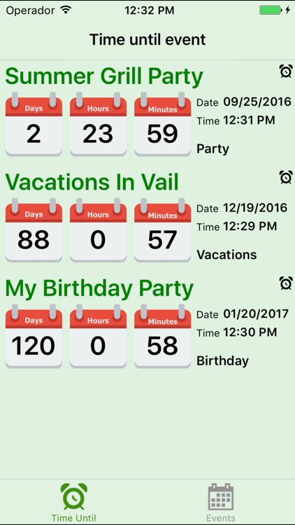 Time Until Event