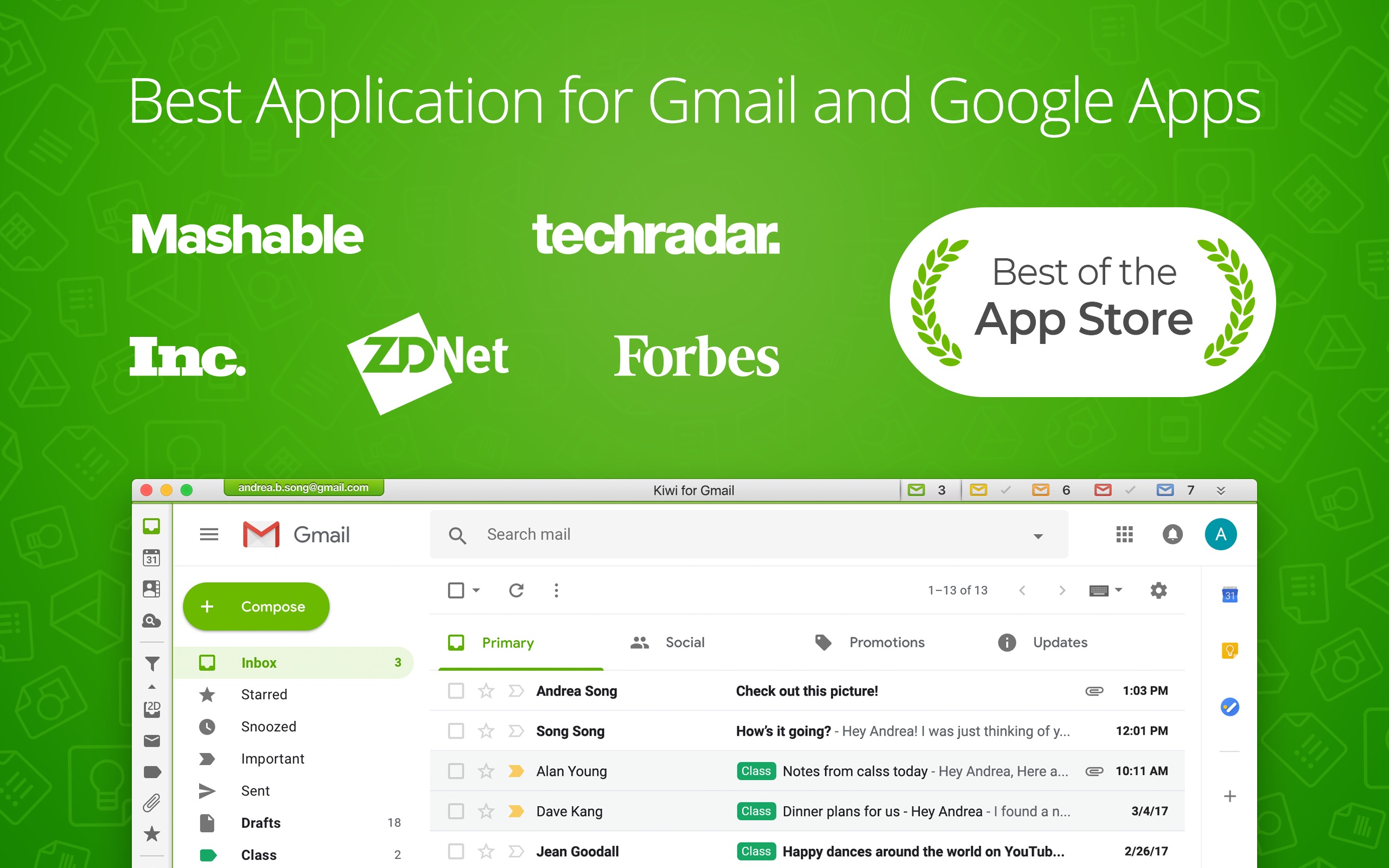 Screenshot do app Kiwi for Gmail