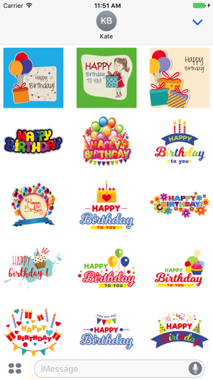 Happy Birthday funny sticker pack for iM