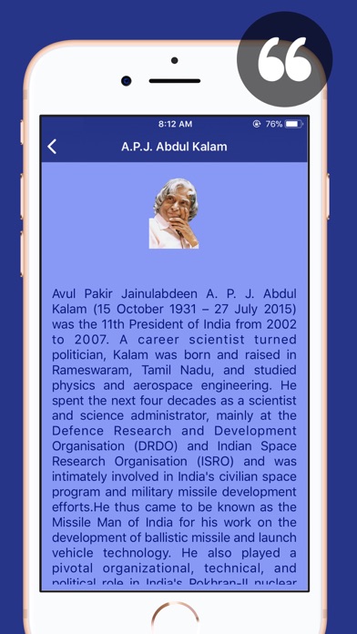 A.P.J Abdul Kalam - Thoughts screenshot 2