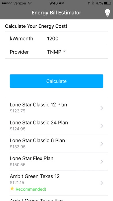 Energy Bill Estimator screenshot 2