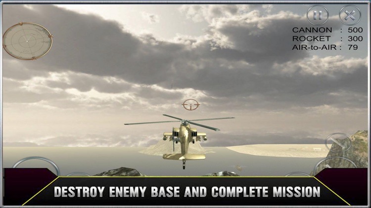 Gunship Helicopter Flying Miss