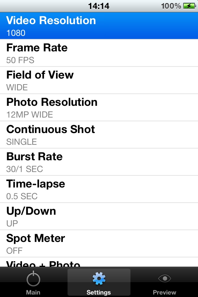 Camera Control for GoPro Hero screenshot 2