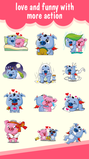 Love Couple Pig Cute Sticker(圖2)-速報App