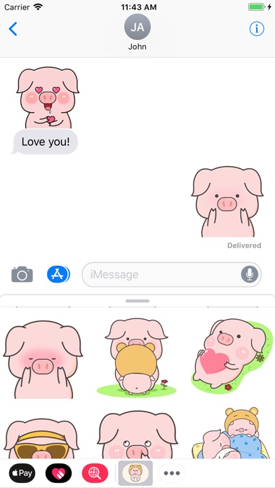 Pinky Pig Animated Stickers screenshot 3