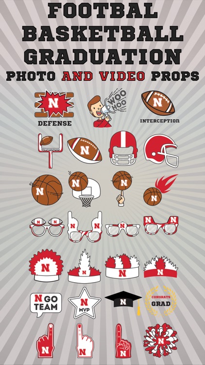 Nebraska Cornhuskers Animated Selfie Stickers