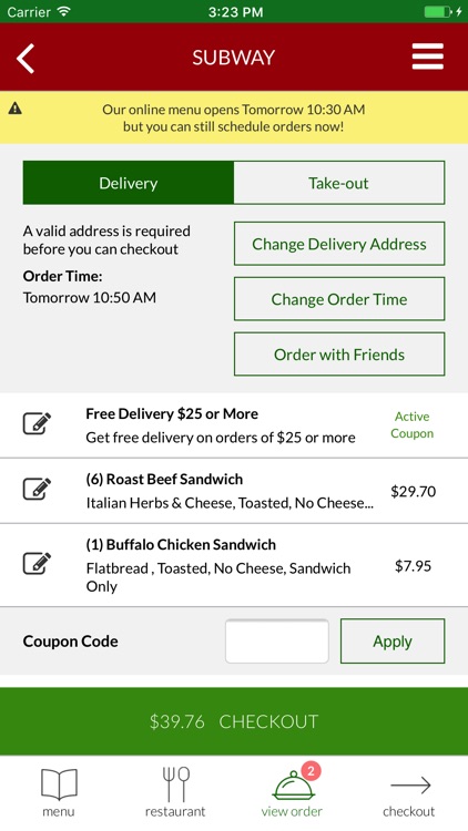 Subway Flatiron Delivery screenshot-4