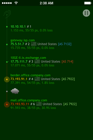 Nice Trace - Traceroute - náhled