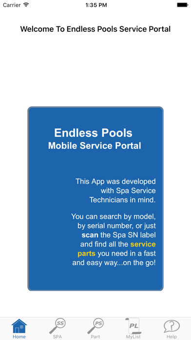 Screenshot #1 pour Endless Pools Service Portal