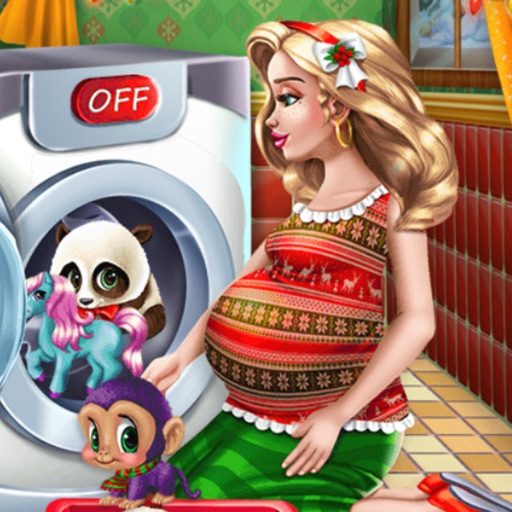 Mothers washed clothes-brush clean icon