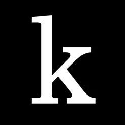 The black, lowercase Kanopy k on a black background