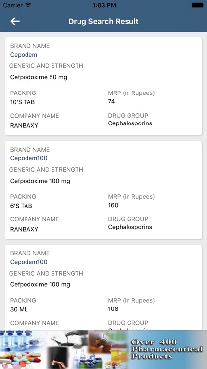 Drug Search App Medicines