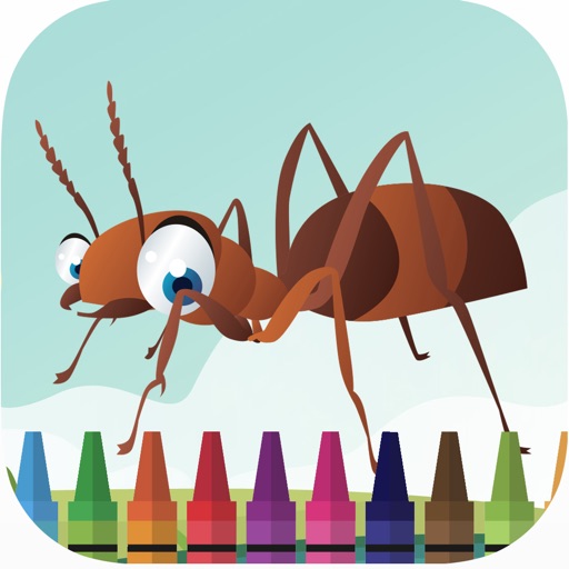 Ant and slither bug coloring book for kids games iOS App
