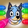 Coloring Bluey by number