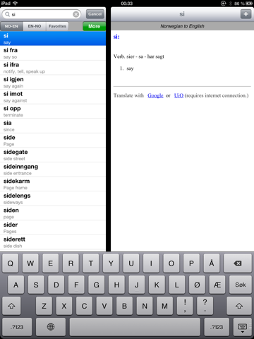 Norwegian-English Dictionary screenshot 2