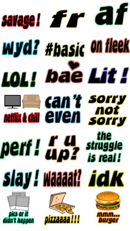 Millennial Slang Stickers