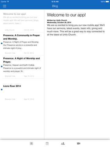 Unify Church for iPad screenshot 2