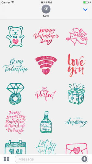 Valentine's Love Greetings for iMessage Stickers(圖5)-速報App