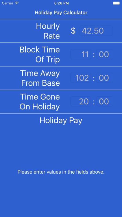 Holiday Pay Calculator