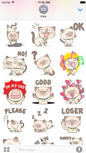 Simi the Siamese kitten 3 for iMessage Sticker(圖3)-速報App