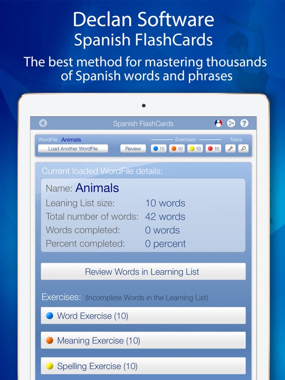 Learn Spanish FlashCards for iPad