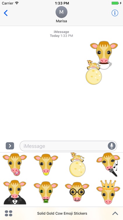 Solid Gold Cow Emoji Stickers screenshot-4