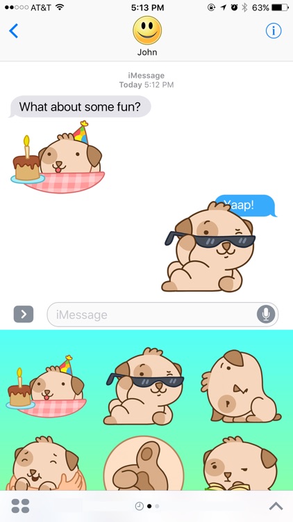 Happy and Cute Puppy Stickers