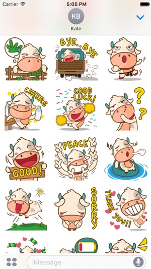 Moobee the chubby fat cow 2 for iMessage sticker(圖1)-速報App