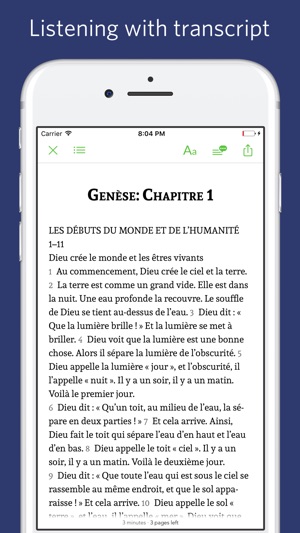 French Bible - audio, sync transcript