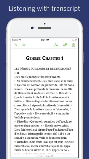 French Bible - audio, sync transcript(圖1)-速報App