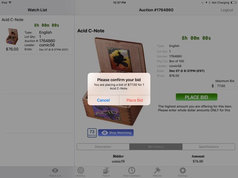 Cigar Auctioneer Bid Buddy screenshot 3