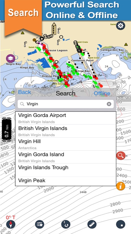 Virgin Island boating Nautical offline fishing map