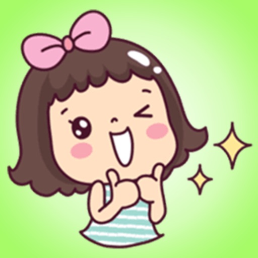 Beautiful Girl with Bow - New Child Stickers! icon