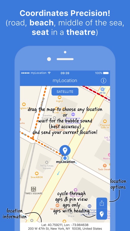myLocation - Coordinates precise location sharing