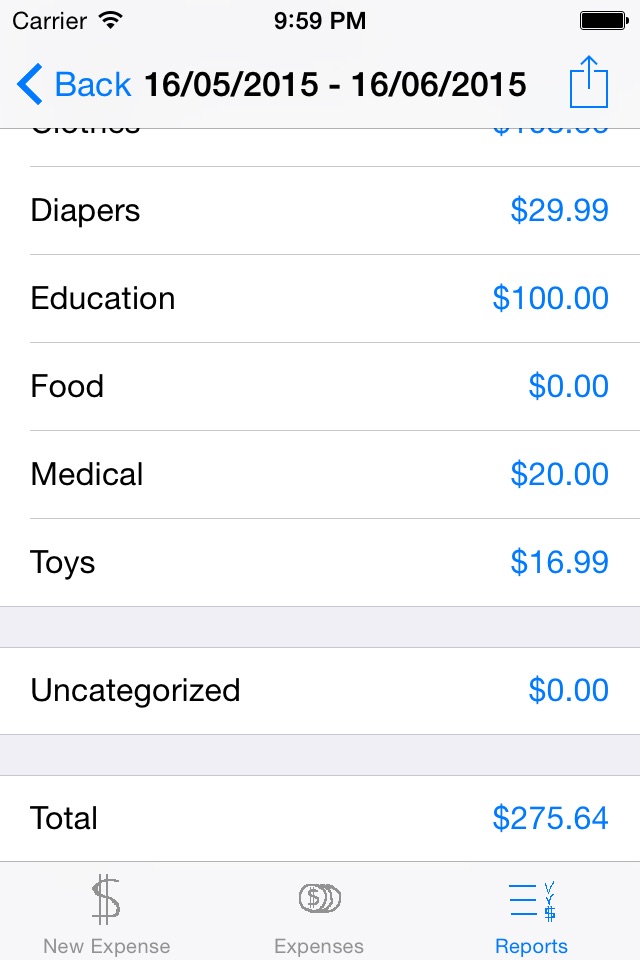 BabyExpenses screenshot 2