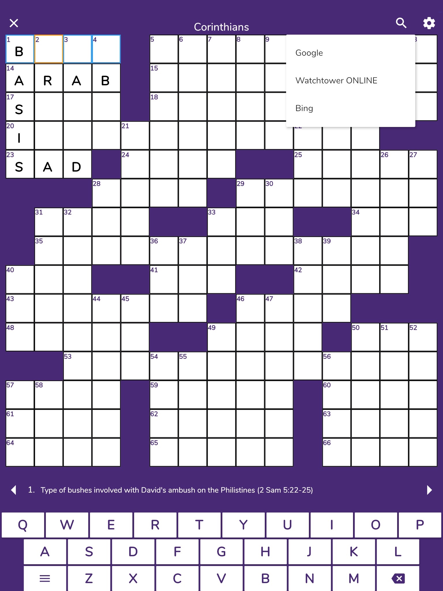 JW Crossword App screenshot 2