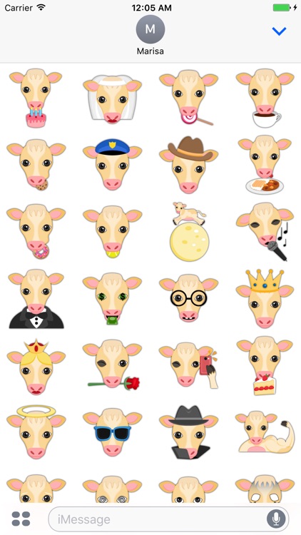 Blonde Cow Emoji Stickers for iMessage screenshot-3