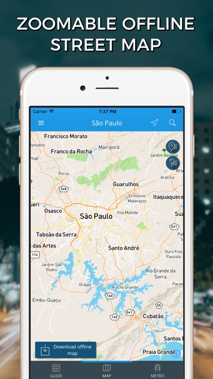 São Paulo Travel Guide with Offline Street Map screenshot-3