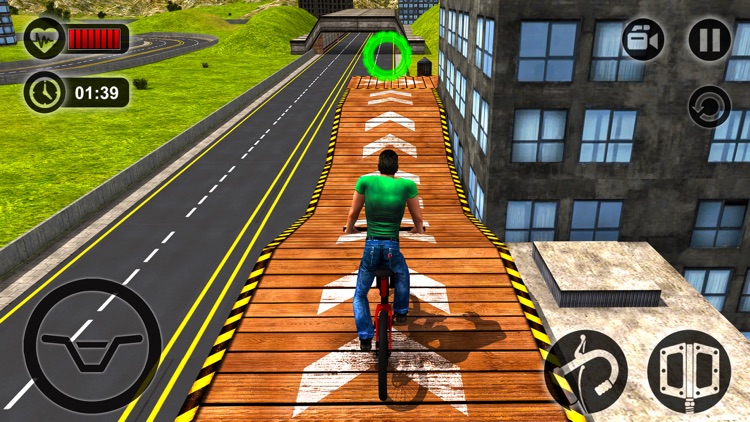 Rooftop BMX Bicycle Stunt Rider - Cycle Simulation