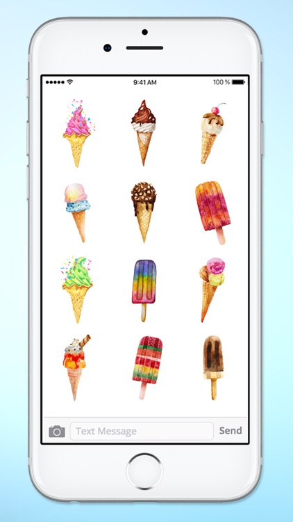 Watercolor Ice Cream Sticker Pack